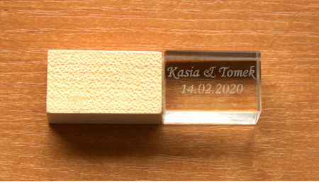 Pendrive drewniany "Crystal Soul" 16GB,  dla fanów Zero Waste